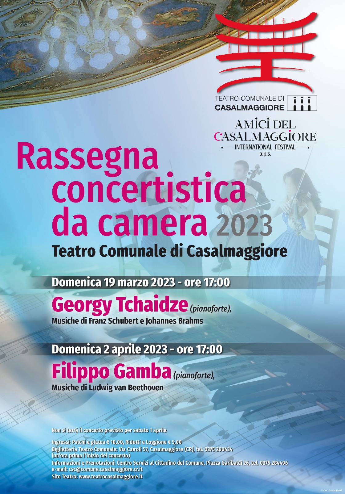 Rassegna concertistica da camera_Concerti 19 marzo e 2 aprile 2023